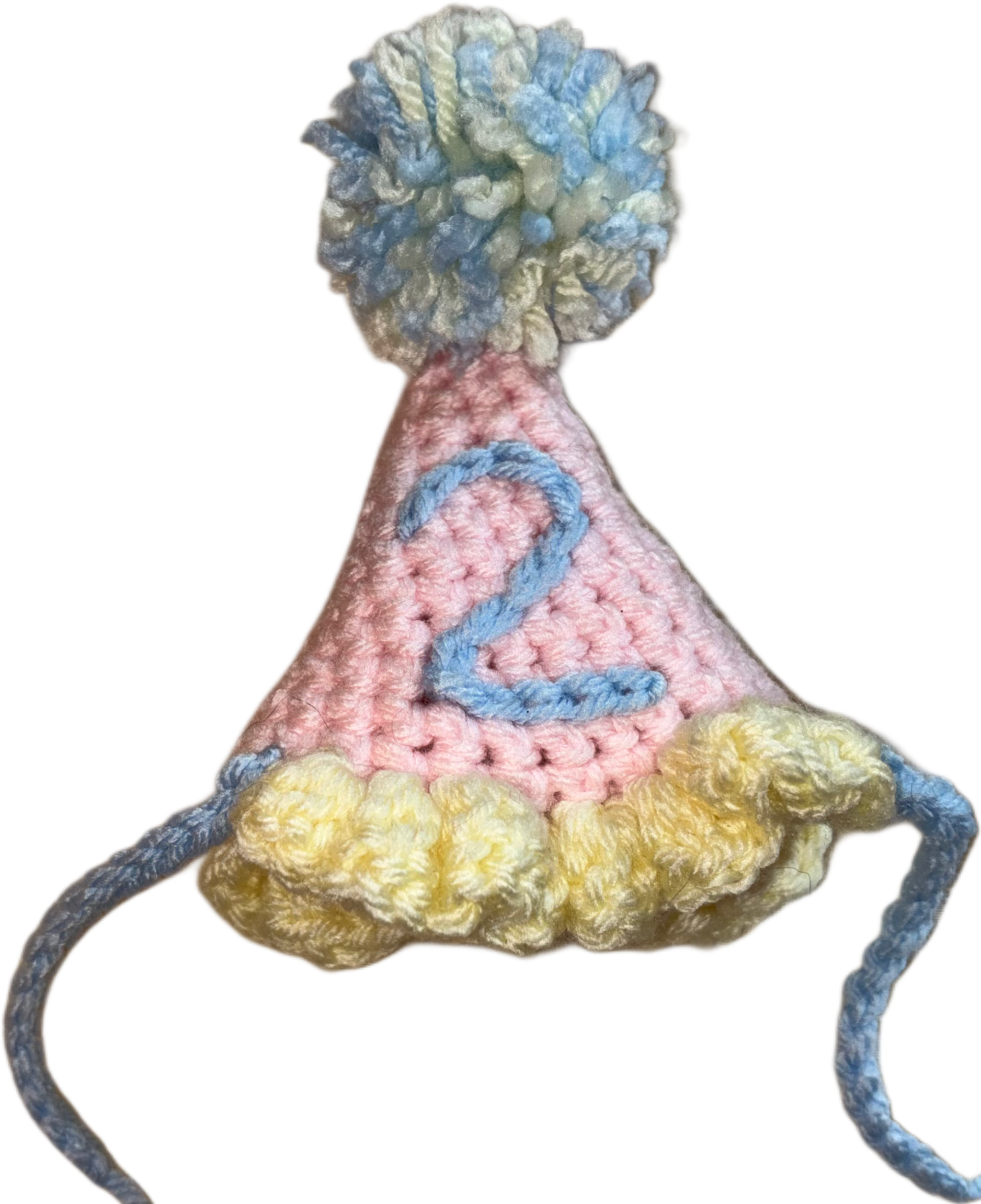 crochet mini birthday hat